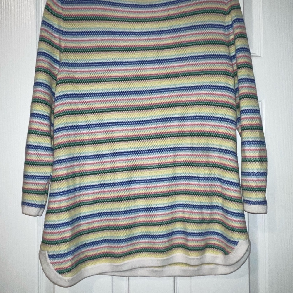 Talbots size M multi color sweater cotton/rayon blend lightweight. K - Picture 6 of 8